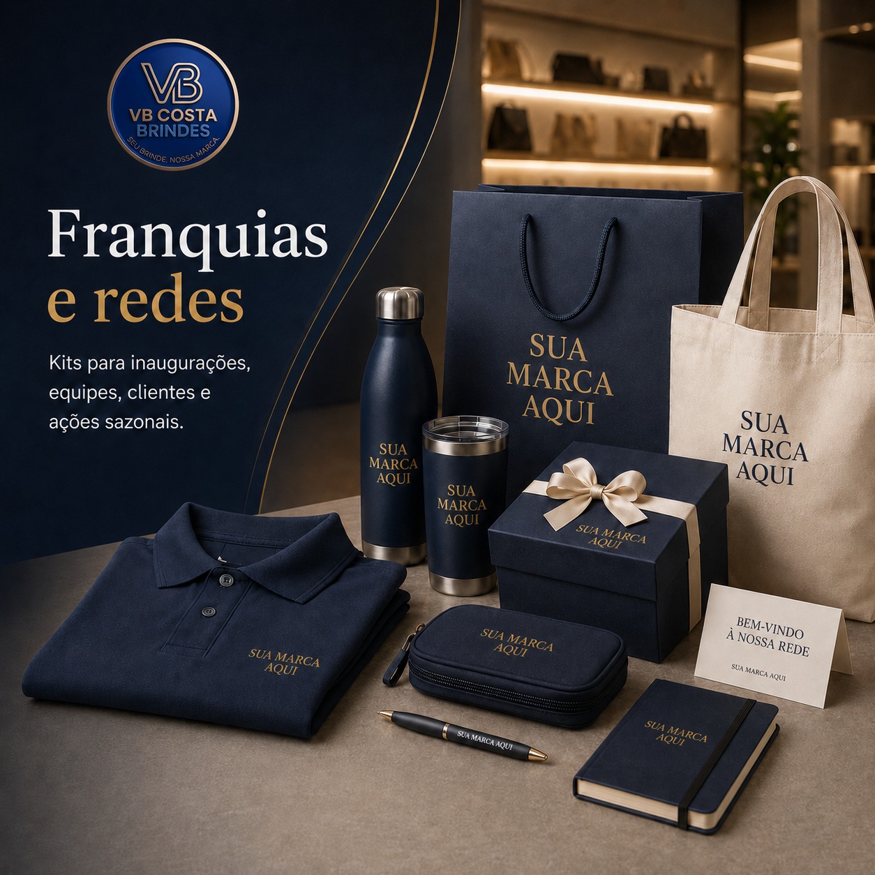 Kits de Padronização para Franquias e Redes - VB Costa Brindes